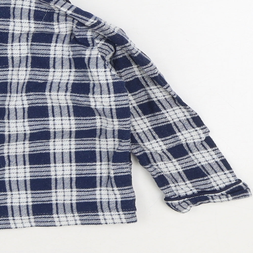 Primark Boys Blue Plaid 100% Cotton Pyjama Set Size 2-3 Years Button - Shirt