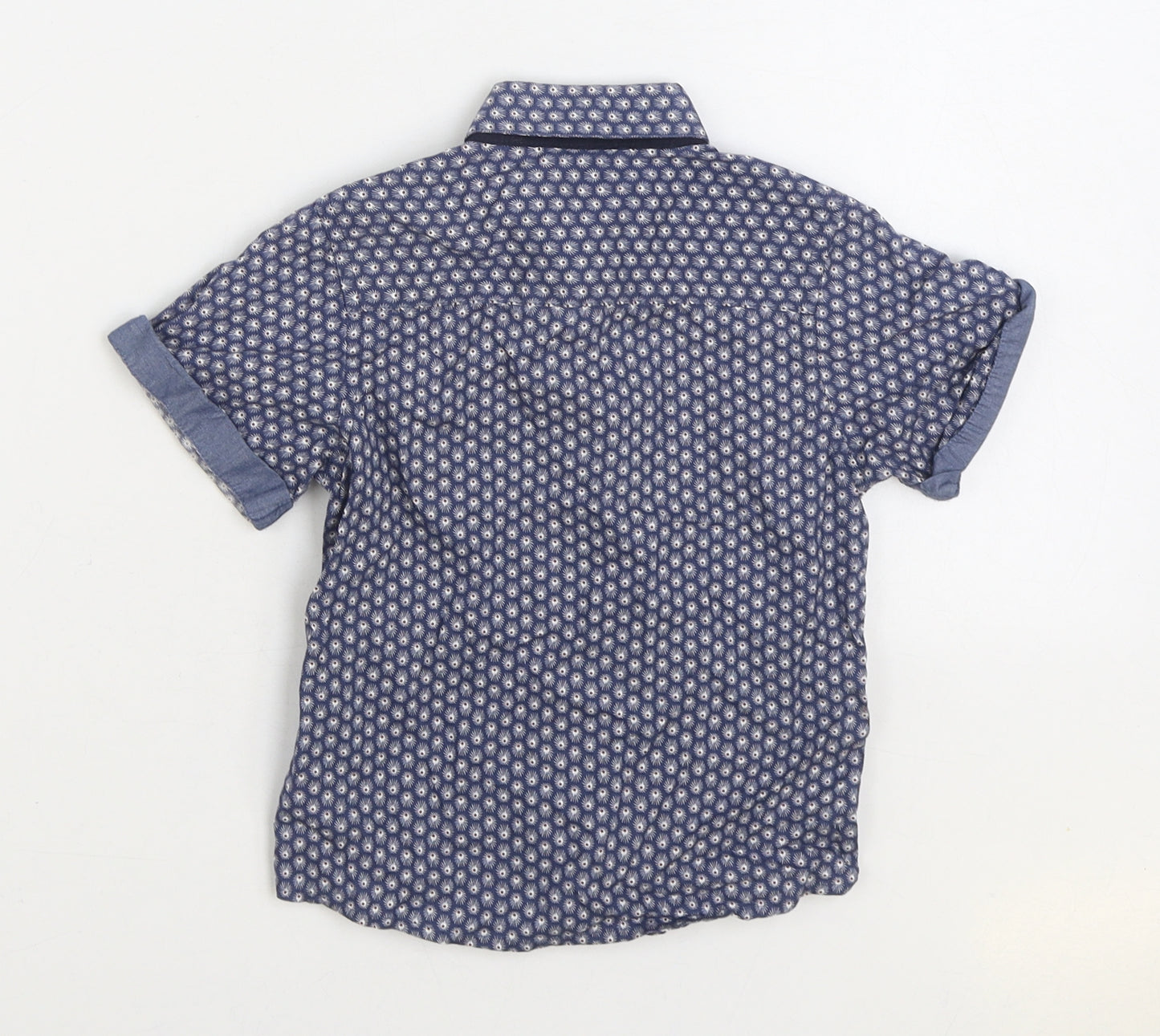 NEXT Boys Blue 100% Cotton Basic Button-Up Size 3 Years Collared Button