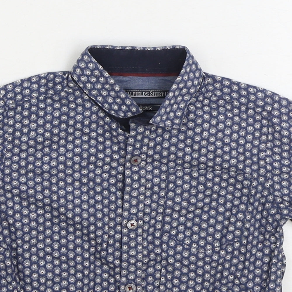 NEXT Boys Blue 100% Cotton Basic Button-Up Size 3 Years Collared Button