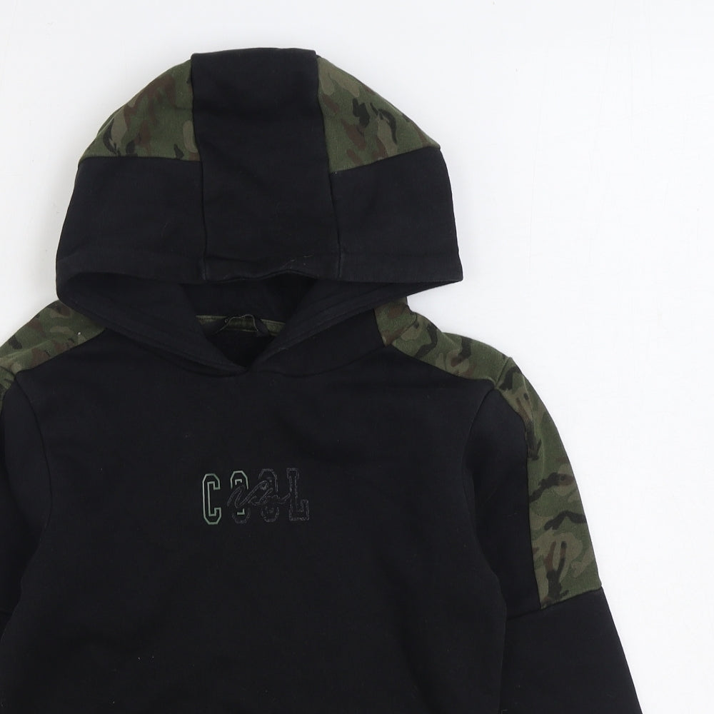 George Boys Black Camouflage Cotton Pullover Hoodie Size 9-10 Years Pullover - Cool Vibes