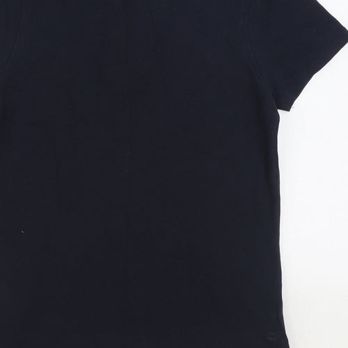 F&F Boys Blue 100% Cotton Pullover Polo Size 8-9 Years Collared Button