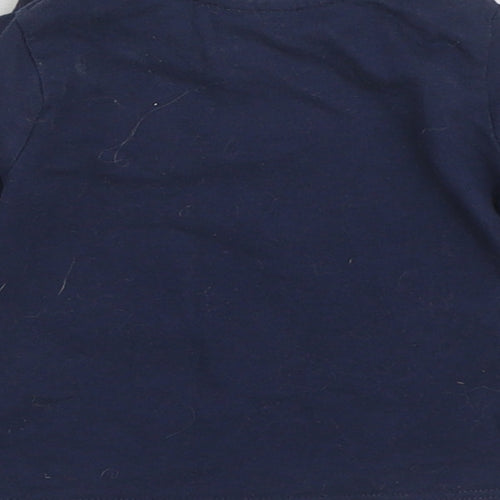 F&F Baby Blue Cotton Basic T-Shirt Size 0-3 Months Round Neck Snap - Make Some Noise