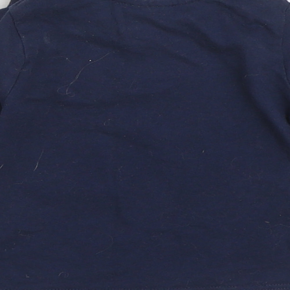 F&F Baby Blue Cotton Basic T-Shirt Size 0-3 Months Round Neck Snap - Make Some Noise