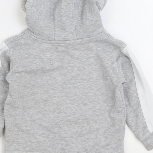 Natural History Museum Boys Grey Cotton Pullover Hoodie Size 4 Years Pullover - Penguin