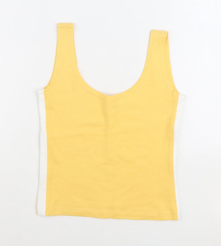 Nik Nak Womens Orange Cotton Cropped Tank Size M Scoop Neck