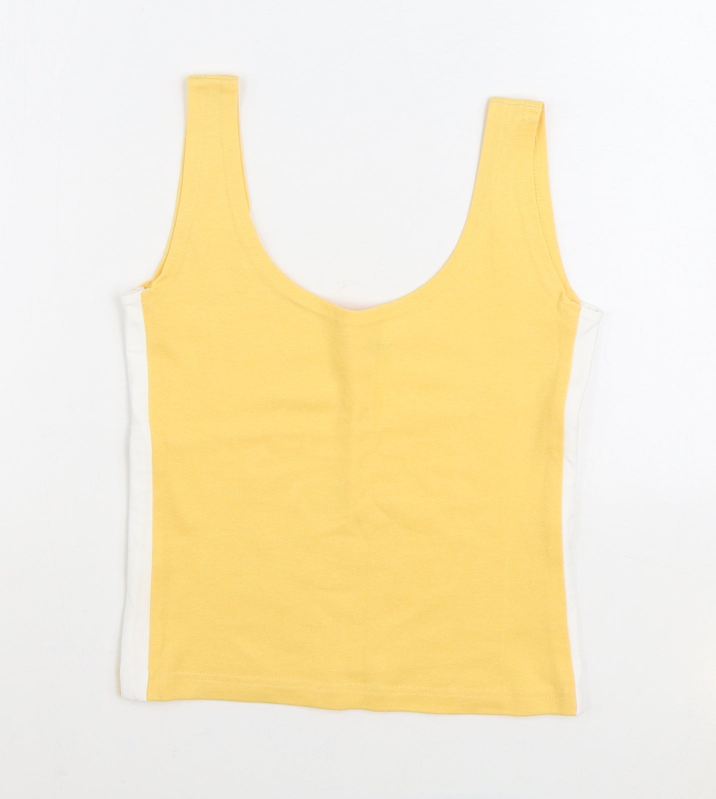 Nik Nak Womens Orange Cotton Cropped Tank Size M Scoop Neck
