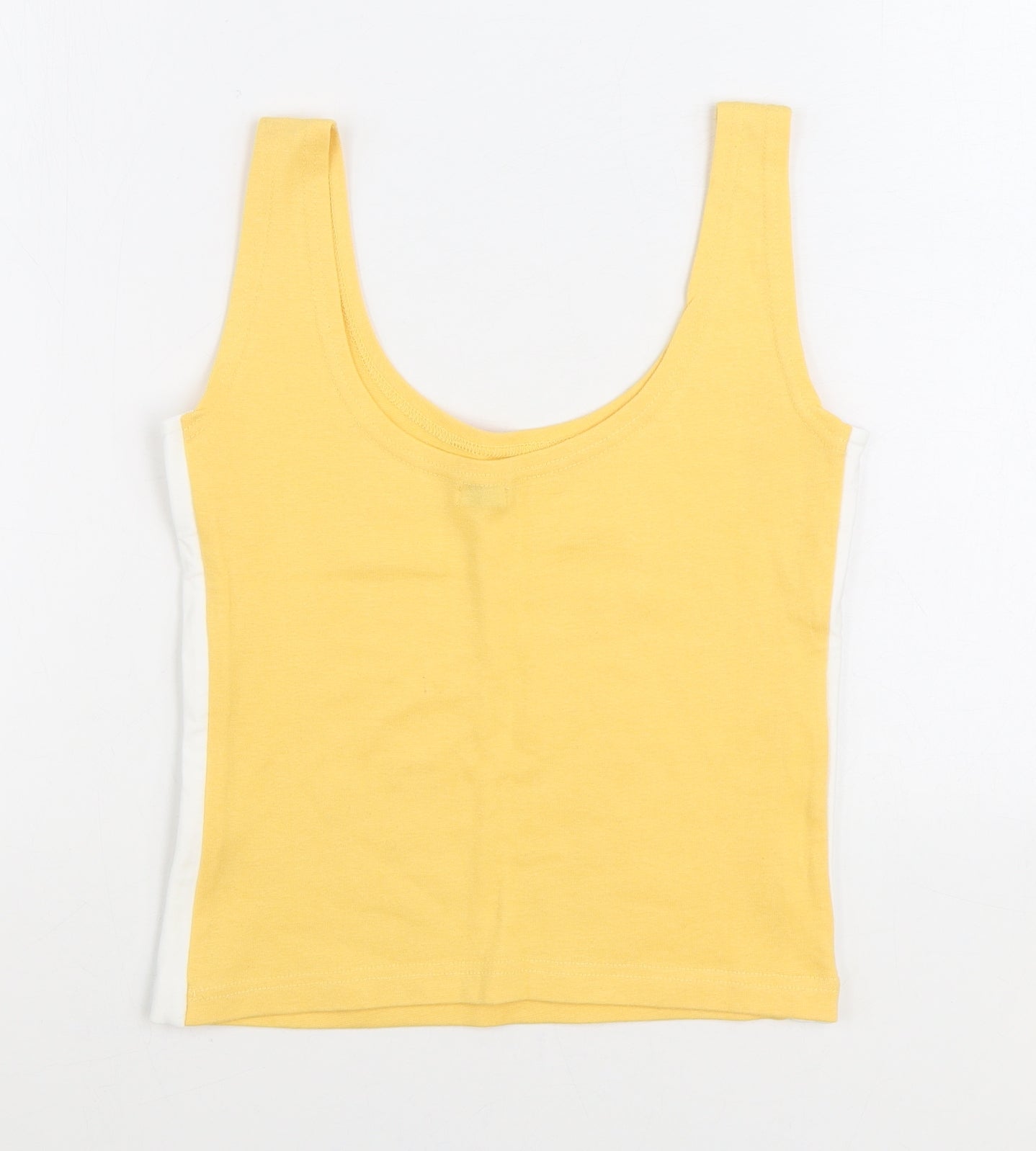 Nik Nak Womens Orange Cotton Cropped Tank Size M Scoop Neck