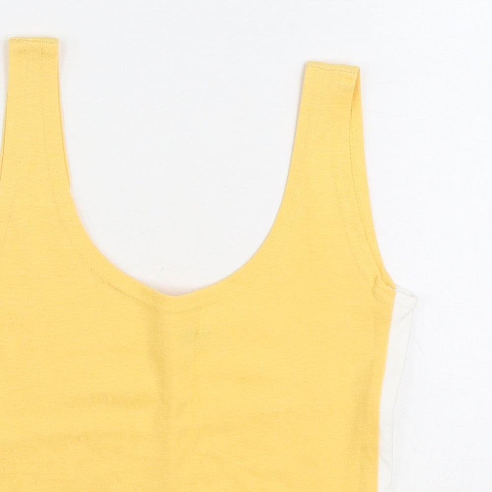 Nik Nak Womens Orange Cotton Cropped Tank Size M Scoop Neck