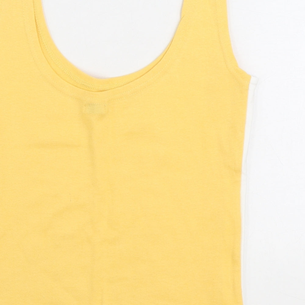 Nik Nak Womens Orange Cotton Cropped Tank Size M Scoop Neck