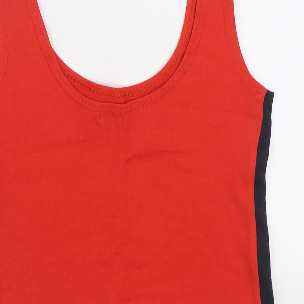 Nik Nak Womens Red Cotton Basic Tank Size M Scoop Neck