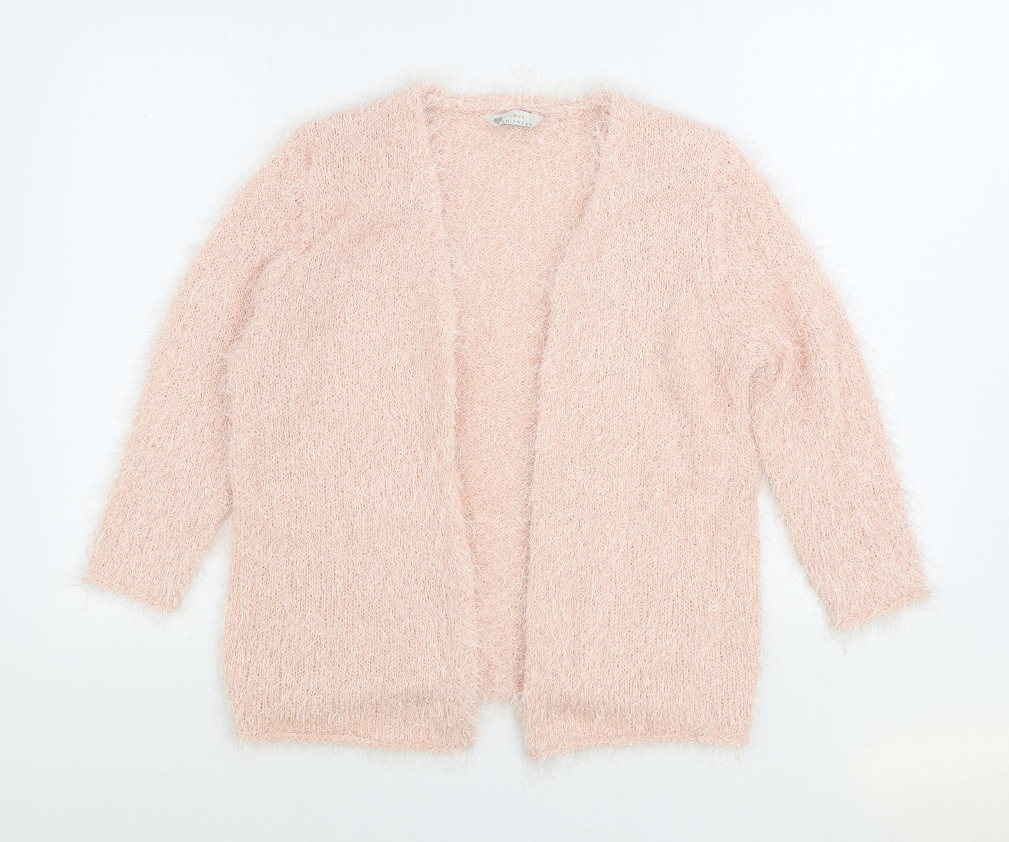 BHS Womens Pink V-Neck Polyester Cardigan Jumper Size 14