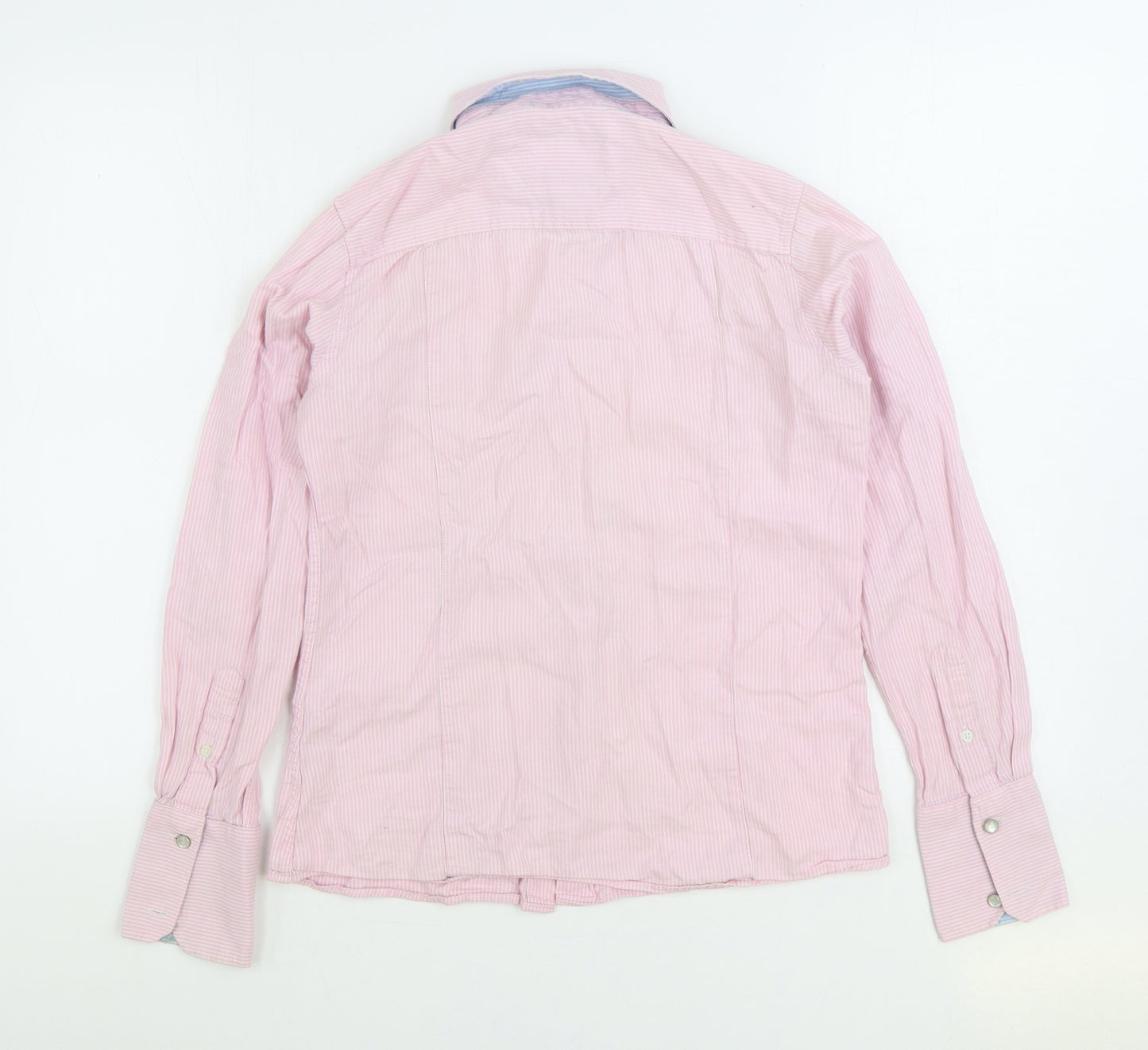 Rydale Country Womens Pink Striped 100% Cotton Basic Button-Up Size 10 Collared