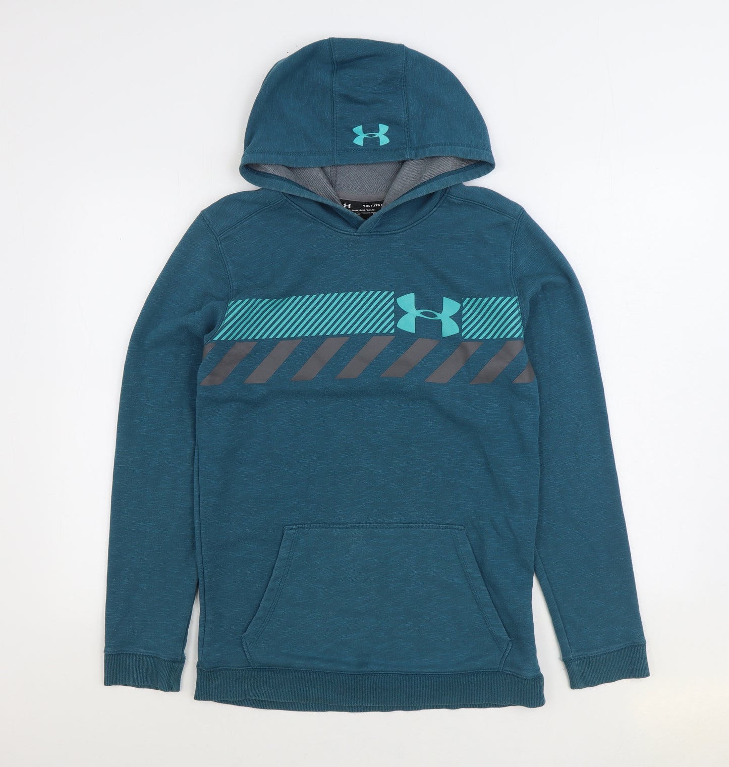 Under armour Boys Blue Cotton Pullover Hoodie Size 14-15 Years Pullover