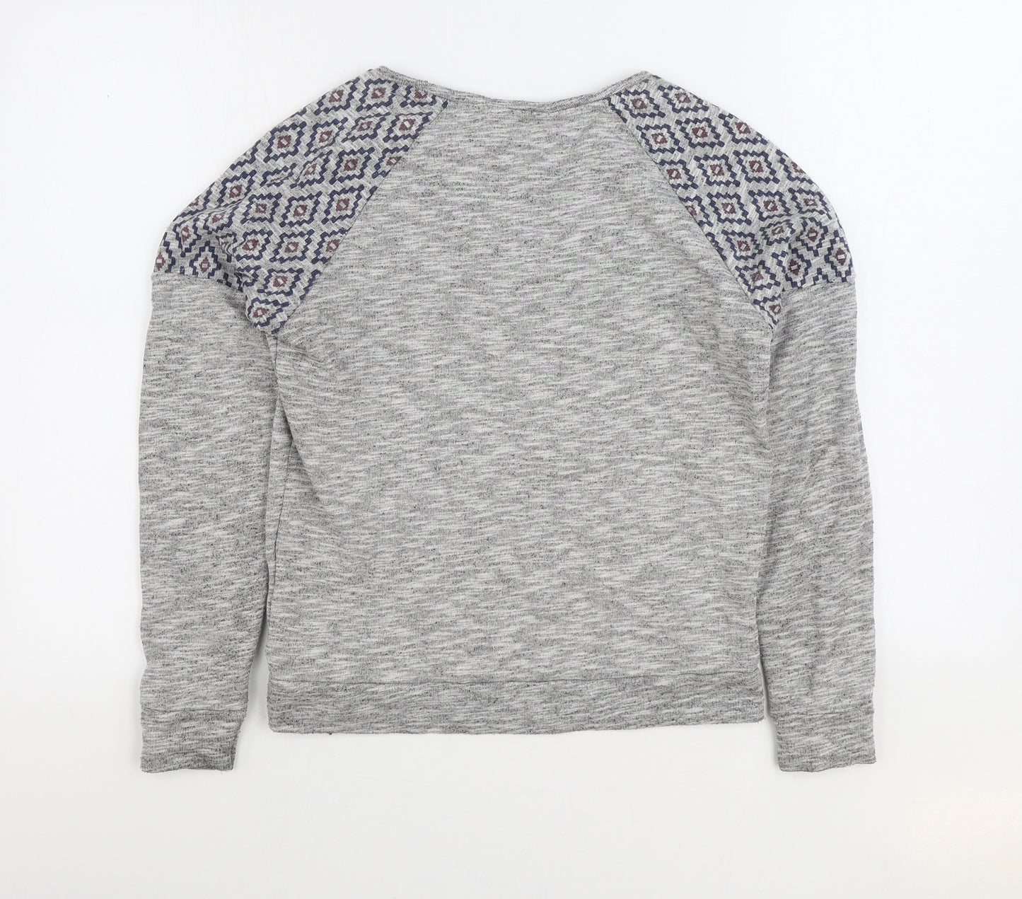 Clockhouse Womens Grey Geometric Cotton Pullover Sweatshirt Size M Pullover - Original