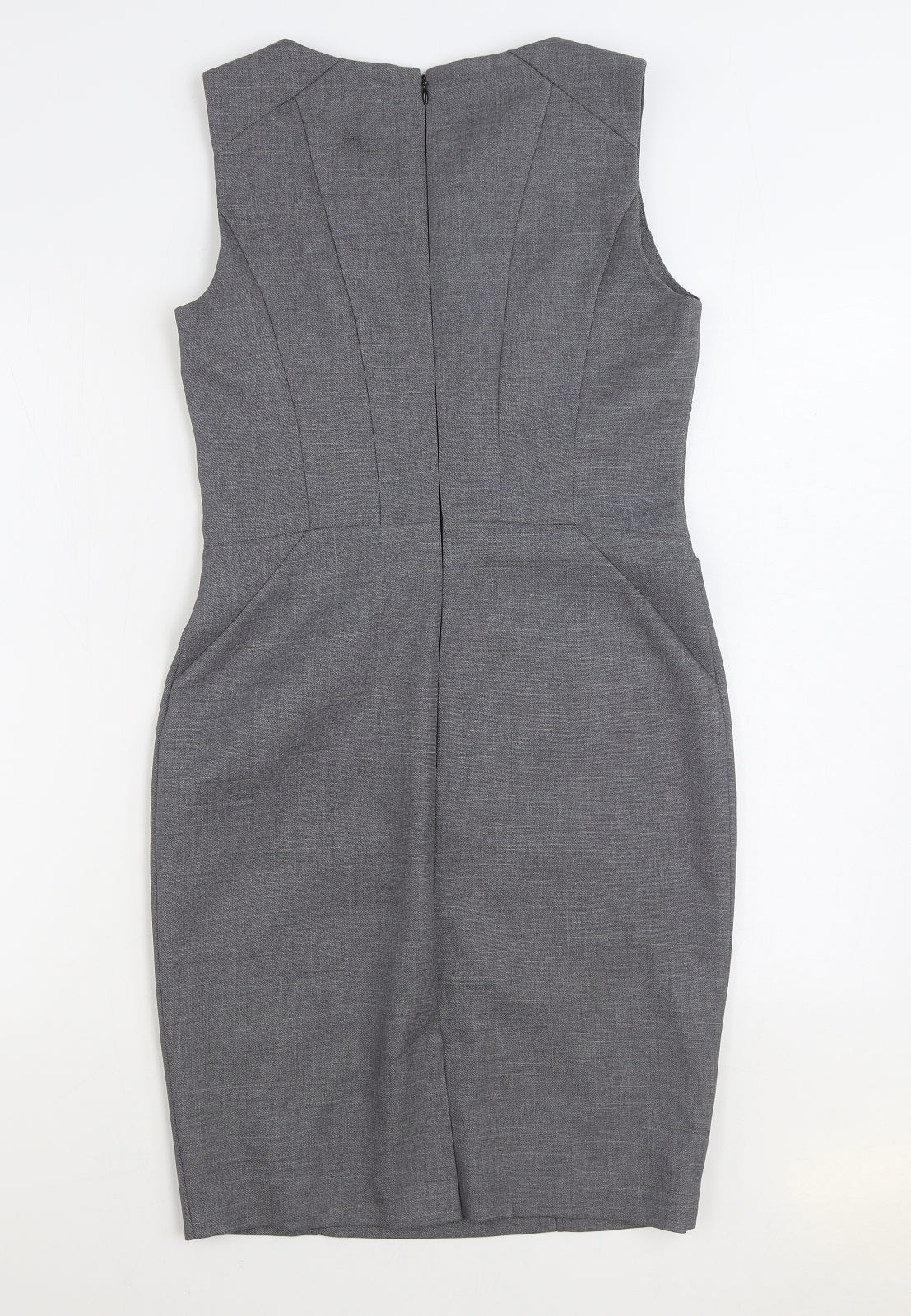 Atmosphere Womens Grey Polyester Pencil Dress Size 10 Scoop Neck Zip