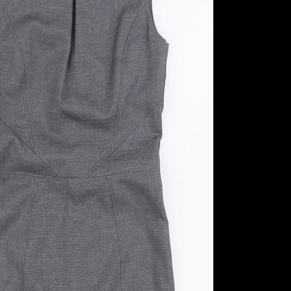 Atmosphere Womens Grey Polyester Pencil Dress Size 10 Scoop Neck Zip