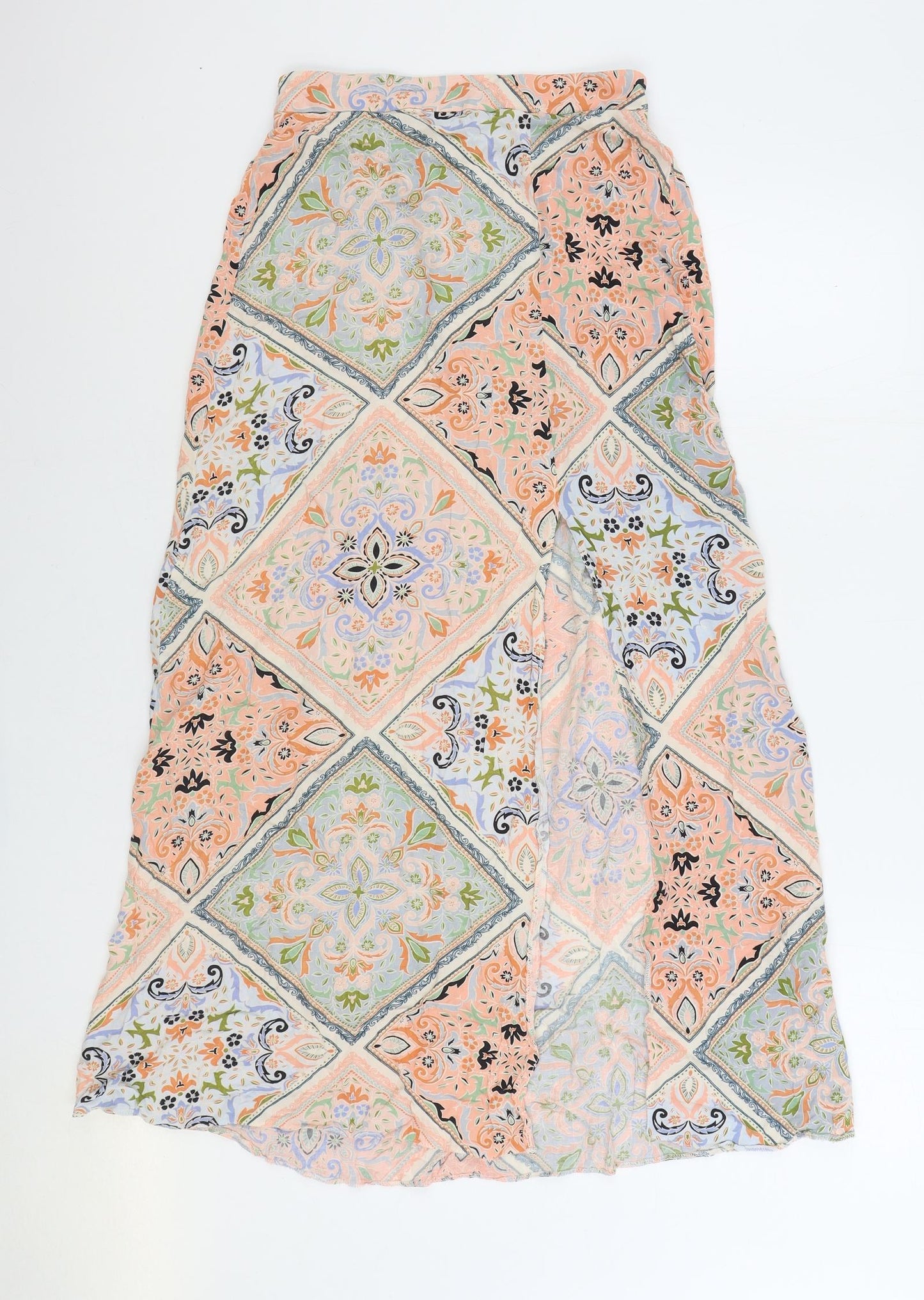New Look Womens Multicoloured Geometric Viscose A-Line Skirt Size 10