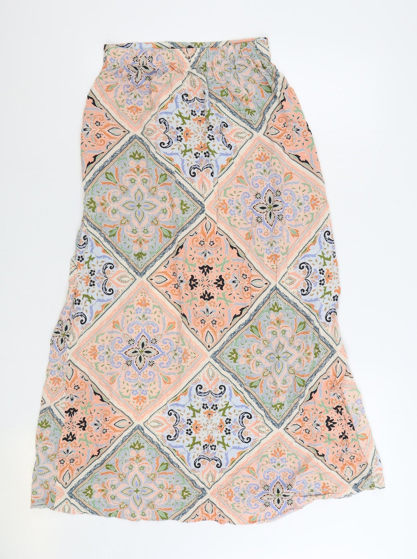 New Look Womens Multicoloured Geometric Viscose A-Line Skirt Size 10