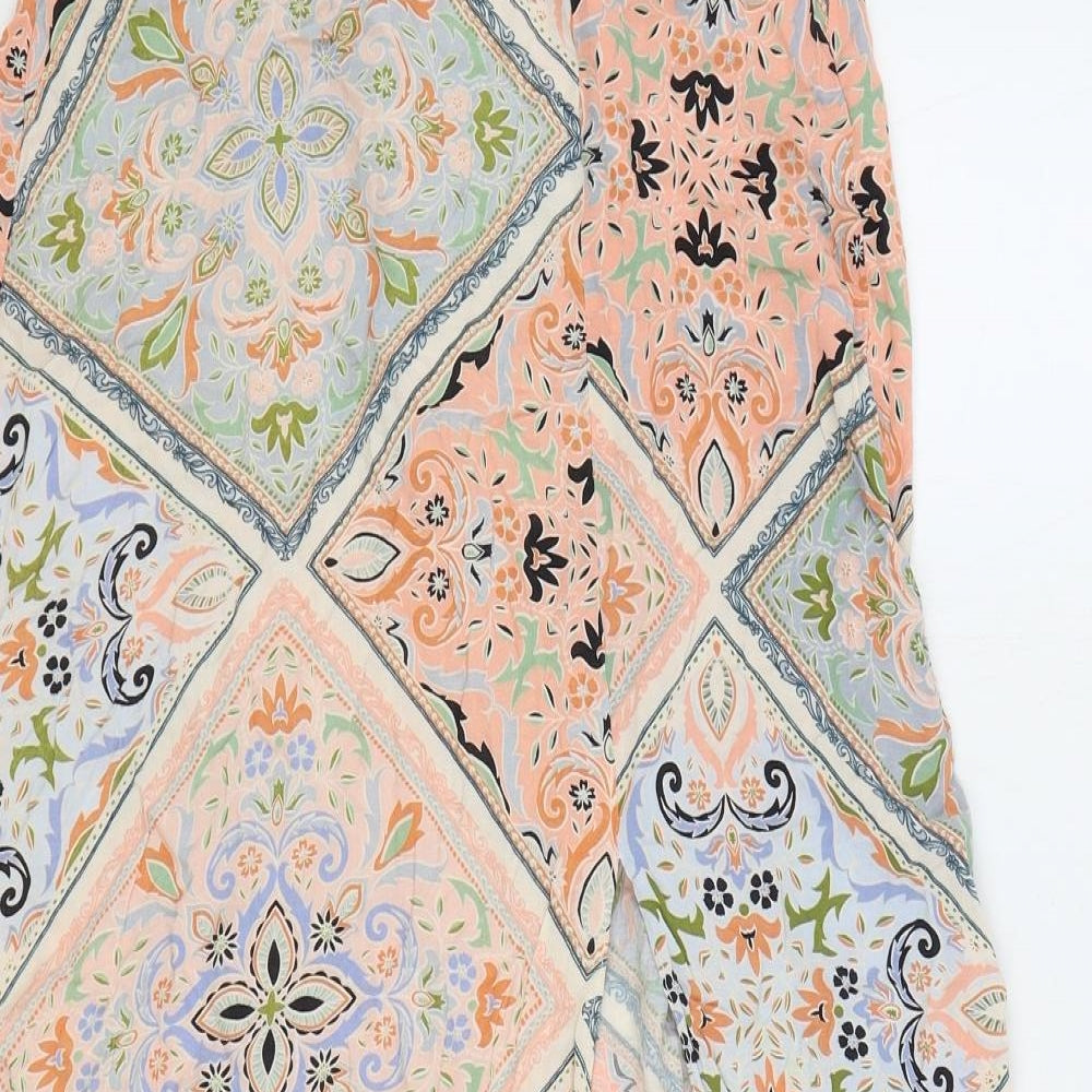 New Look Womens Multicoloured Geometric Viscose A-Line Skirt Size 10