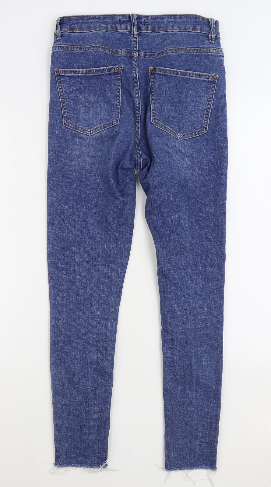 Denim & Co. Womens Blue Cotton Skinny Jeans Size 12 L28 in Regular Zip