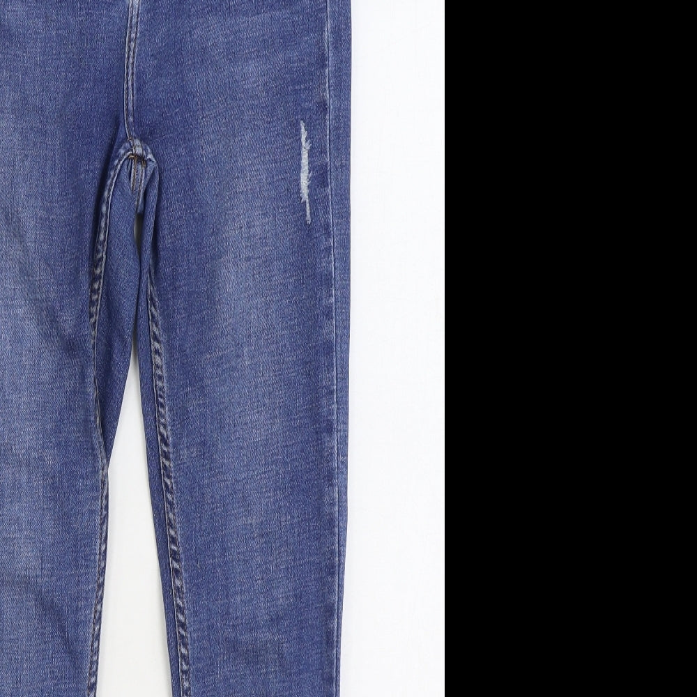 Denim & Co. Womens Blue Cotton Skinny Jeans Size 12 L28 in Regular Zip
