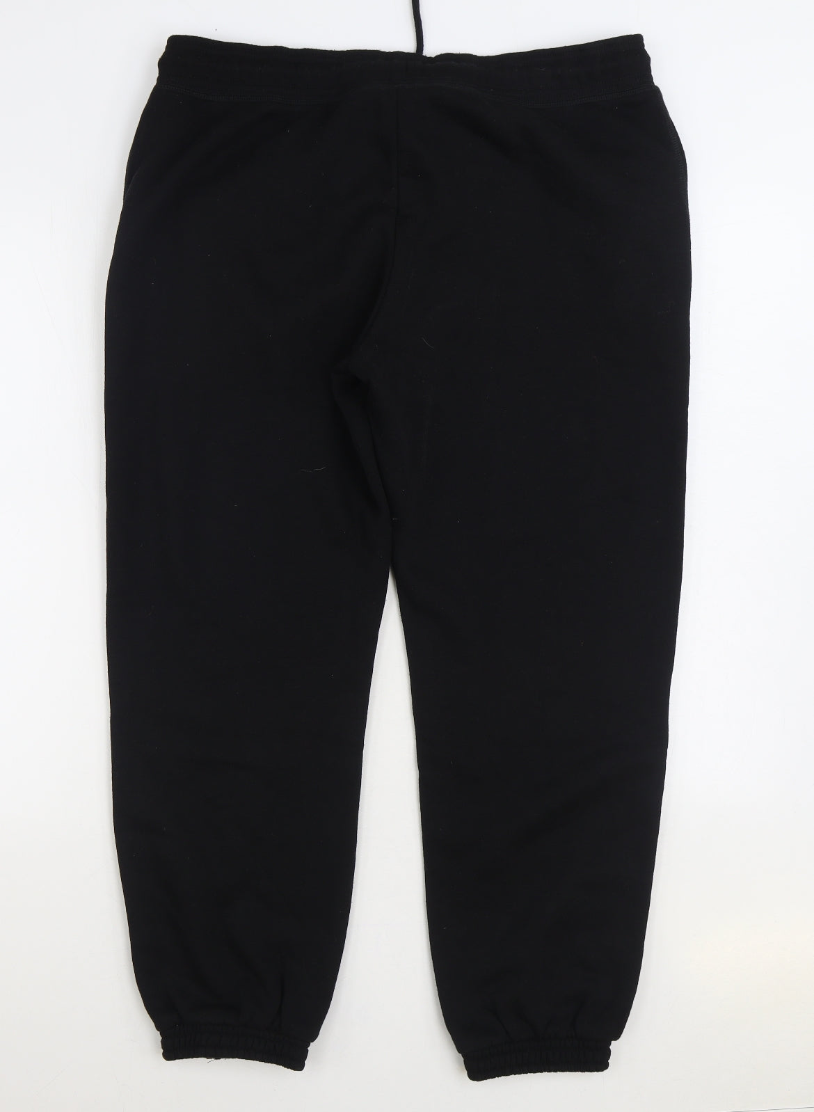 Primark Womens Black Polyester Jogger Trousers Size 14 L30 in Regular Drawstring