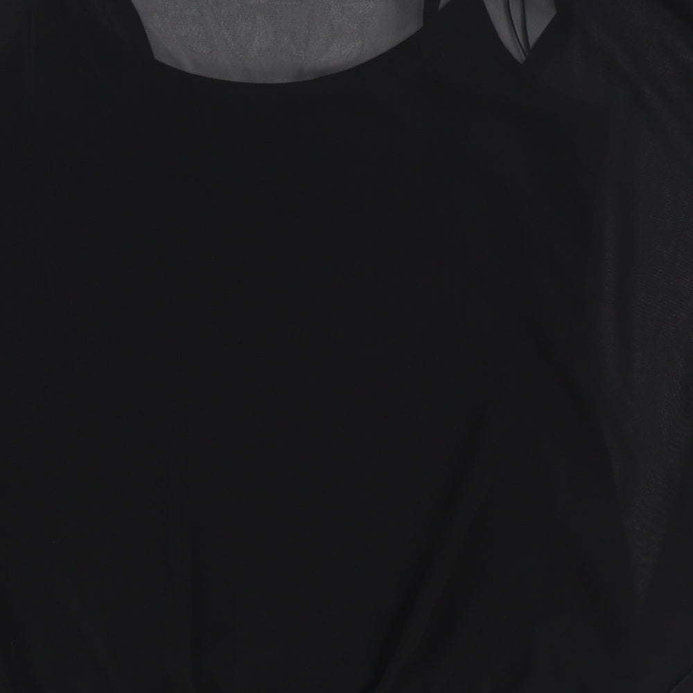 Body Flirt Womens Black Polyester Basic Blouse Size M Scoop Neck - Vest Lining