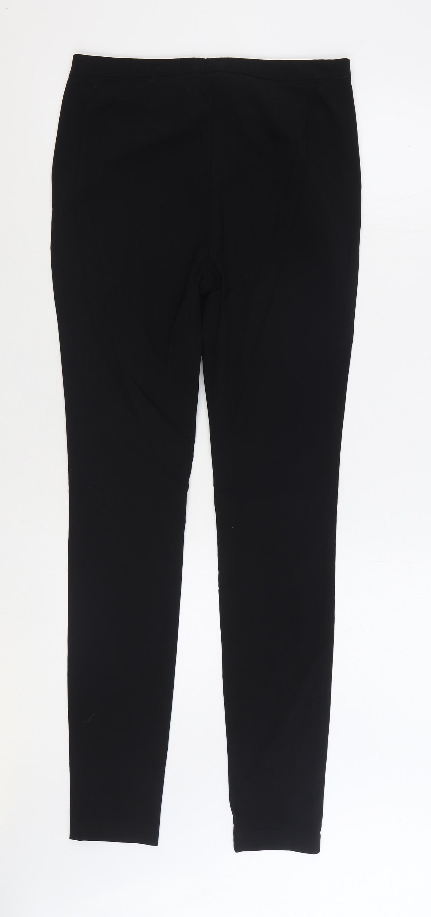 New Look Womens Black Polyester Trousers Size 12 L31 in Regular Zip