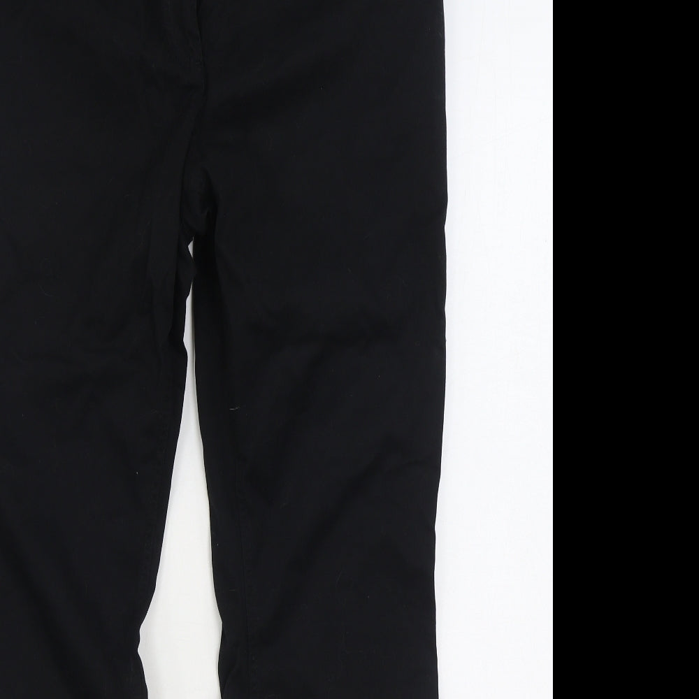 BPC Womens Black Cotton Trousers Size 16 L32 in Regular Zip