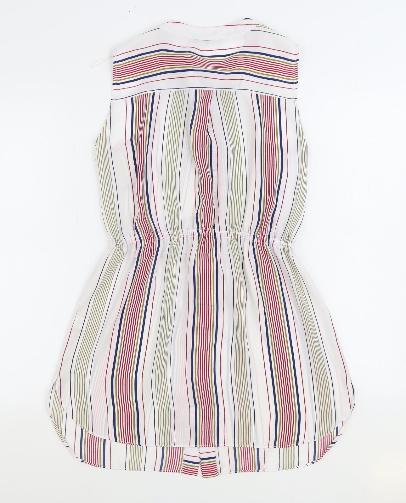 TU Womens Multicoloured Striped Polyester Basic Button-Up Size 12 Collared