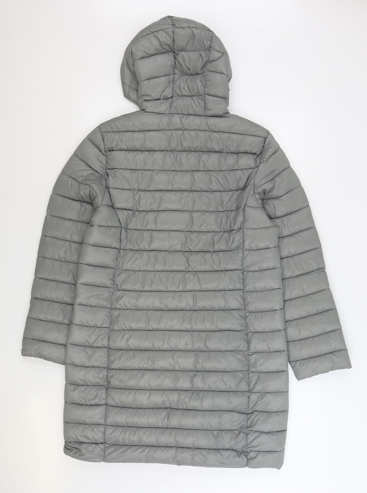 Primark Womens Grey Quilted Coat Size M Zip