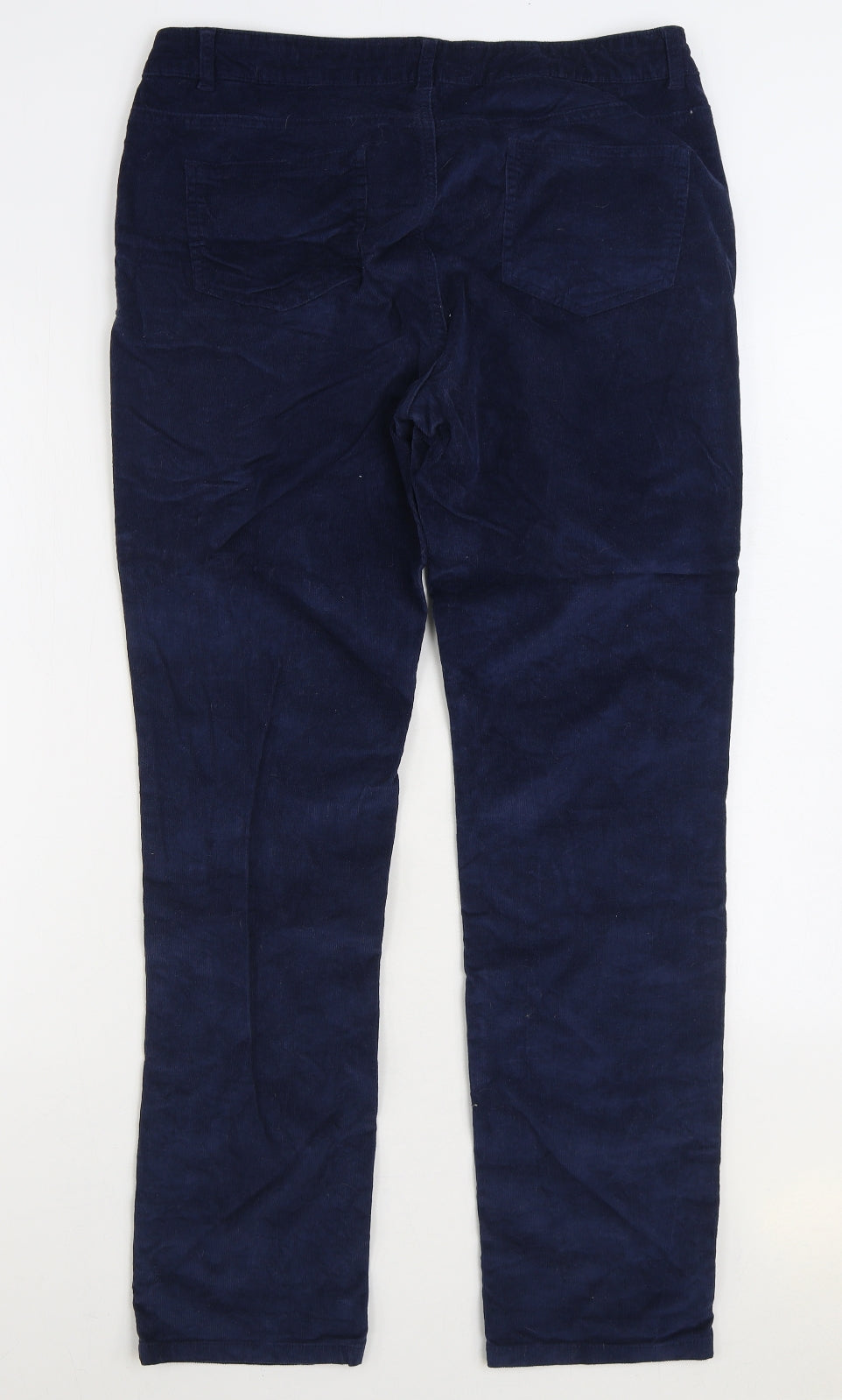 Kaleidoscope Womens Blue Cotton Trousers Size 16 L31 in Regular Zip