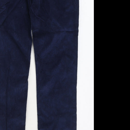 Kaleidoscope Womens Blue Cotton Trousers Size 16 L31 in Regular Zip
