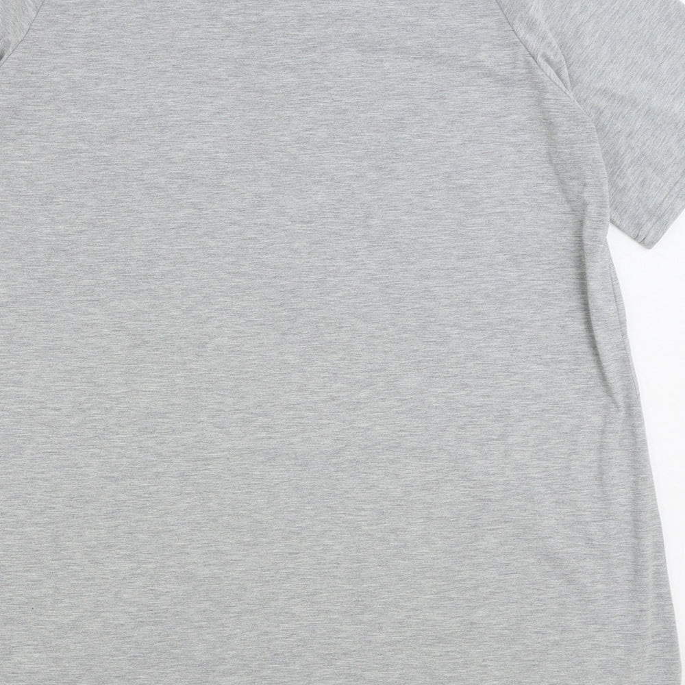 Sheilay Womens Grey 100% Cotton Basic T-Shirt Size 2XL V-Neck - Let It Be Daisy