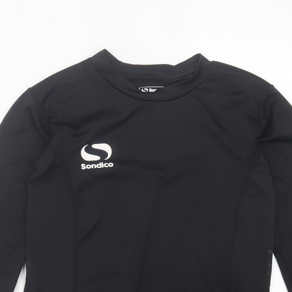 Sondico Boys Black Polyester Basic Casual Size 11-12 Years Round Neck Pullover