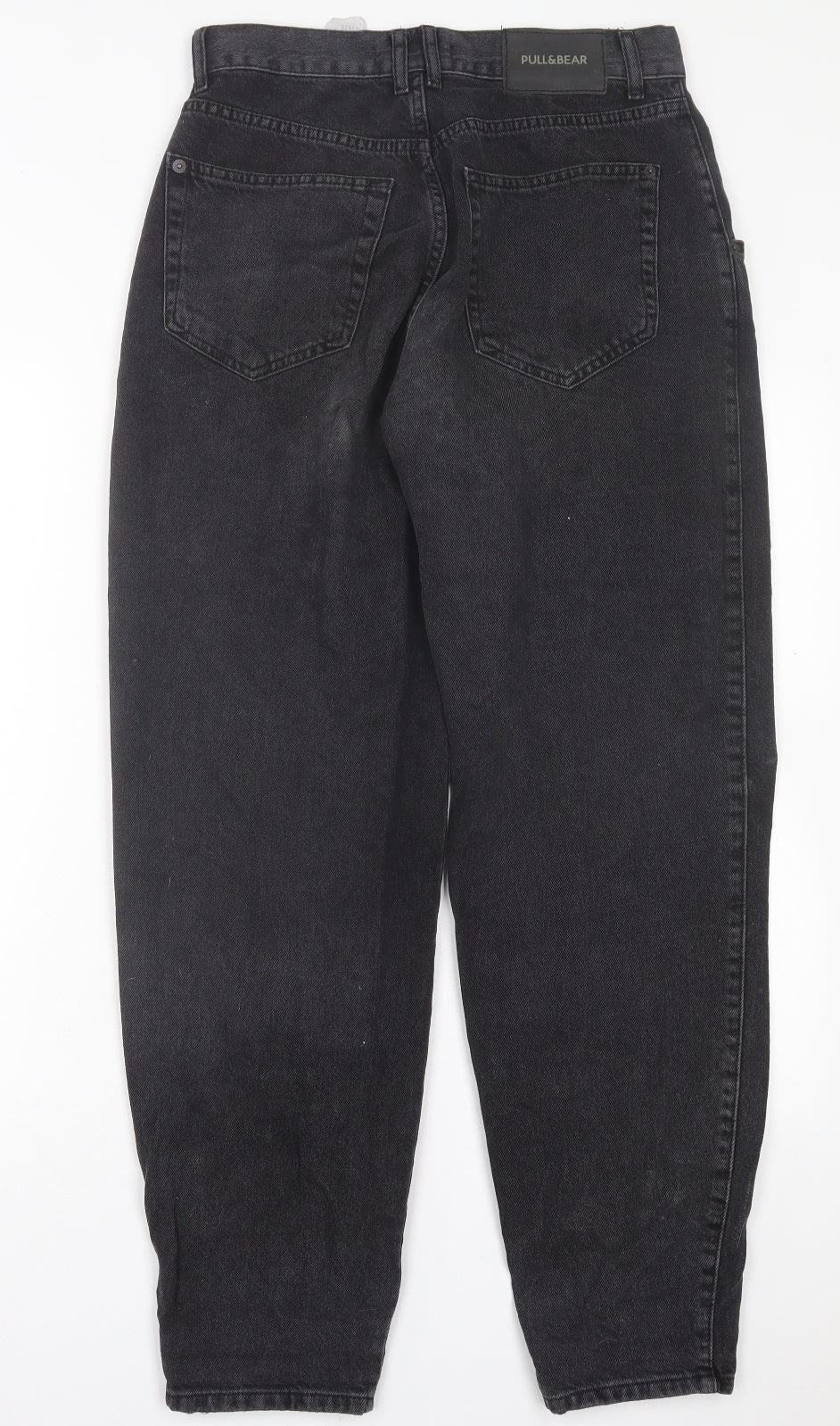 Pull&Bear Womens Black Cotton Mom Jeans Size 10 L30 in Regular Button
