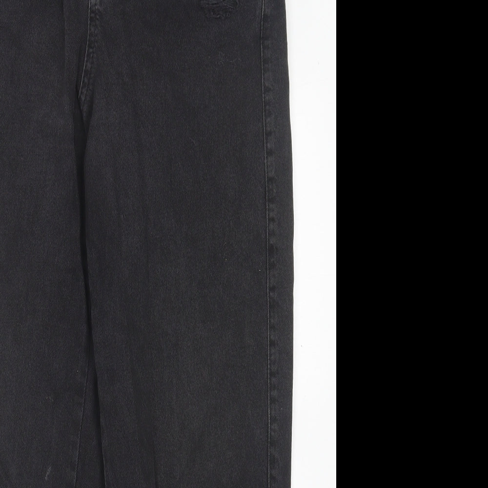 Pull&Bear Womens Black Cotton Mom Jeans Size 10 L30 in Regular Button