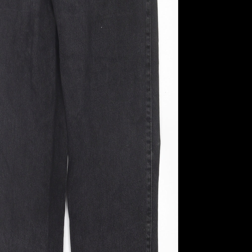 Pull&Bear Womens Black Cotton Mom Jeans Size 10 L30 in Regular Button