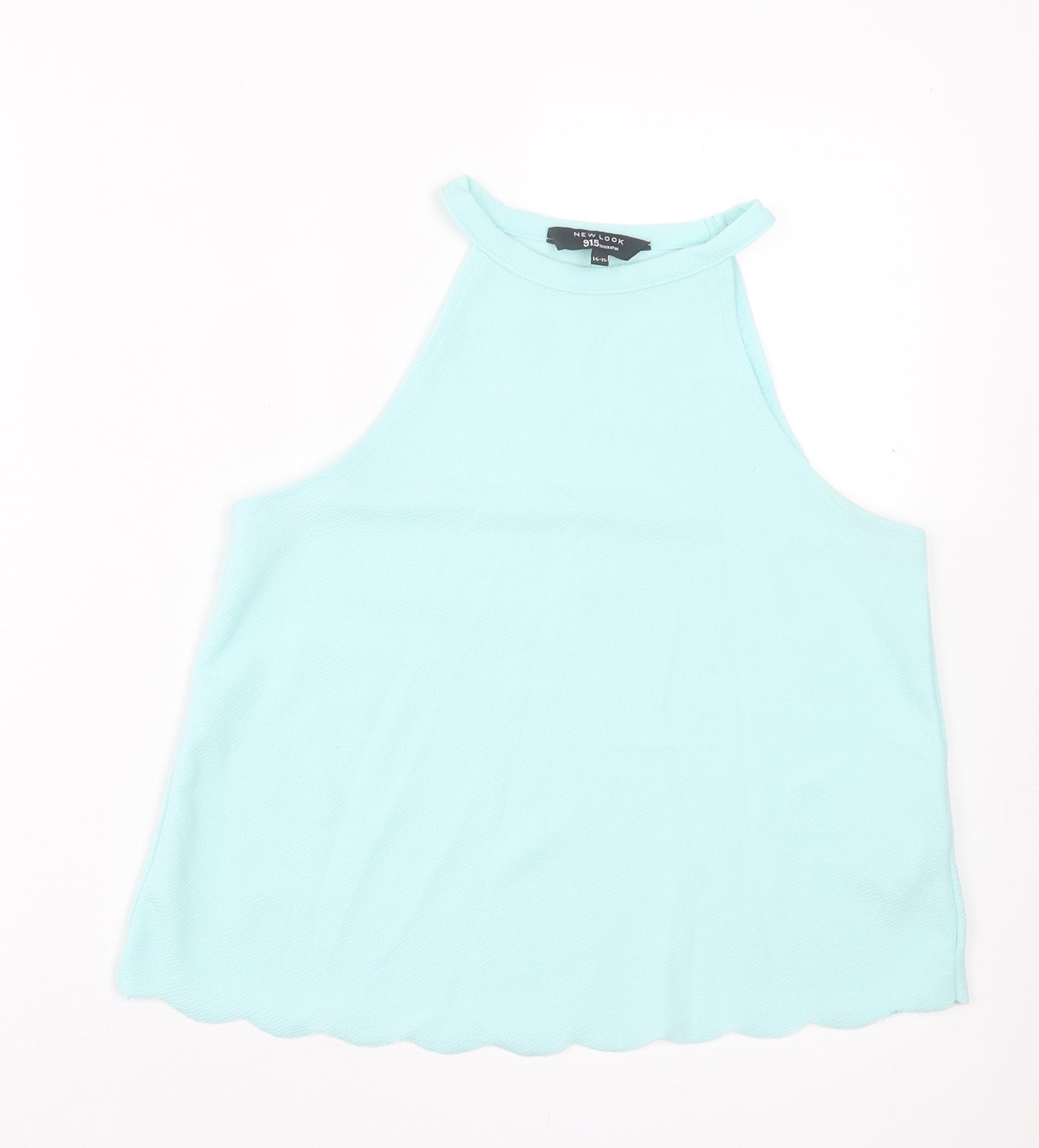New Look Girls Blue Polyester Basic Tank Size 14-15 Years Halter Pullover