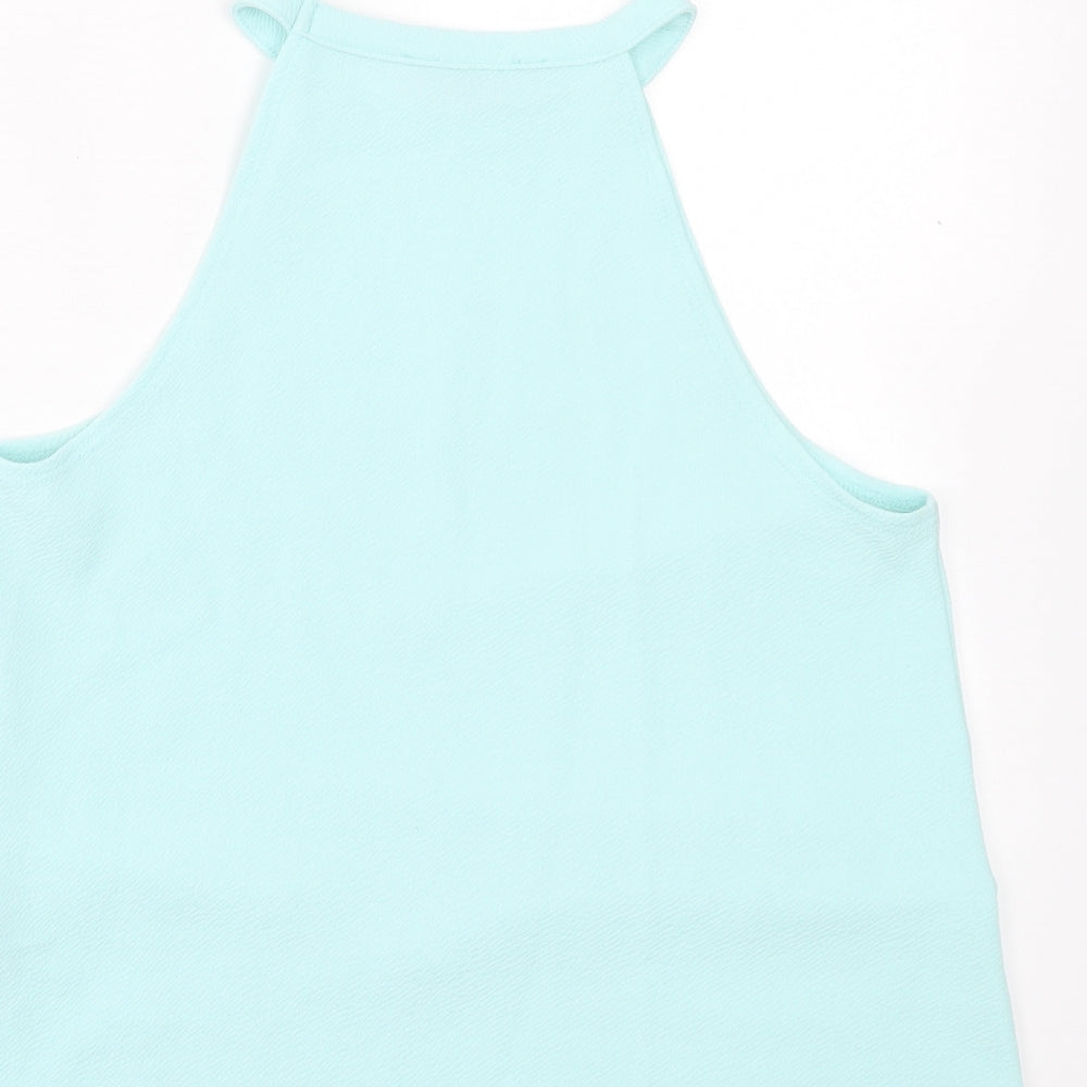 New Look Girls Blue Polyester Basic Tank Size 14-15 Years Halter Pullover