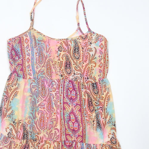 Papaya Womens Multicoloured Geometric Polyester A-Line Size 10 Scoop Neck Pullover