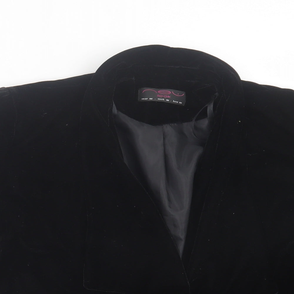 New Look Womens Black Jacket Size 10 - Ruched Sleeves. Open