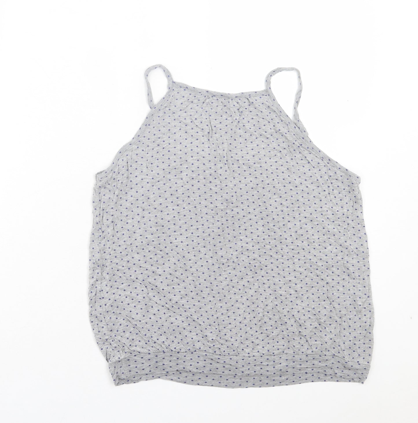 Atmosphere Womens Grey Polka Dot Viscose Basic Tank Size 14 Scoop Neck
