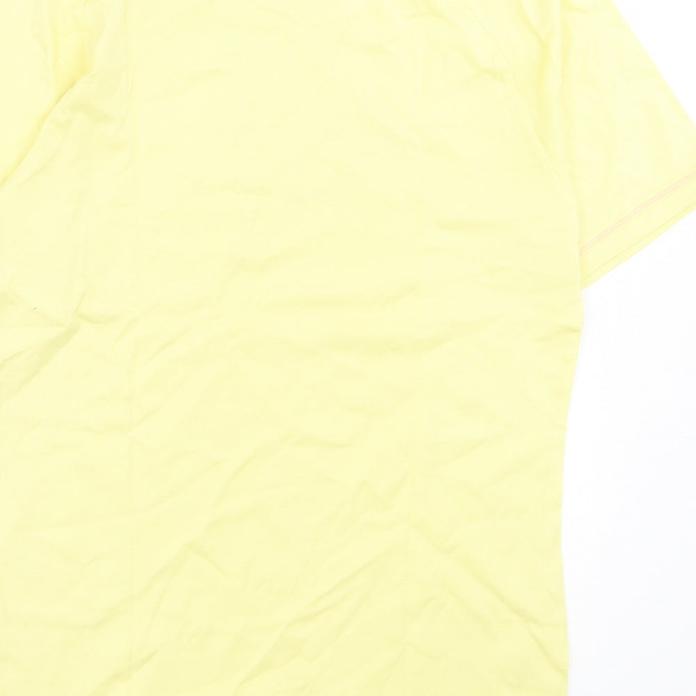 PUMA Womens Yellow Cotton Basic T-Shirt Size S Crew Neck