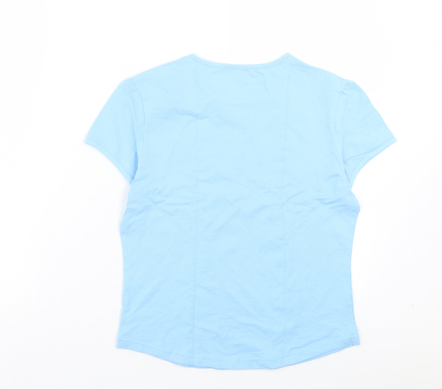 Ben Sherman Womens Blue Cotton Basic T-Shirt Size L Crew Neck