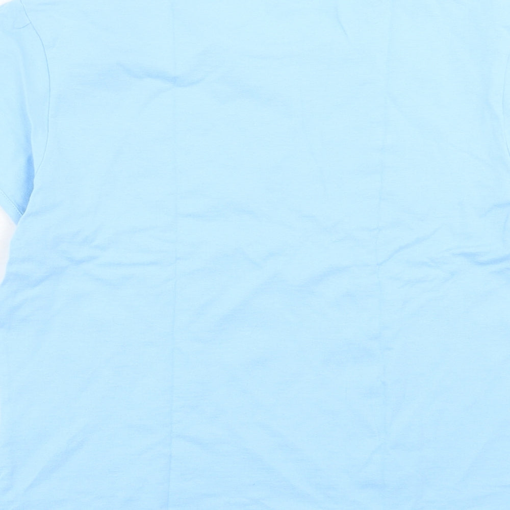 Ben Sherman Womens Blue Cotton Basic T-Shirt Size L Crew Neck