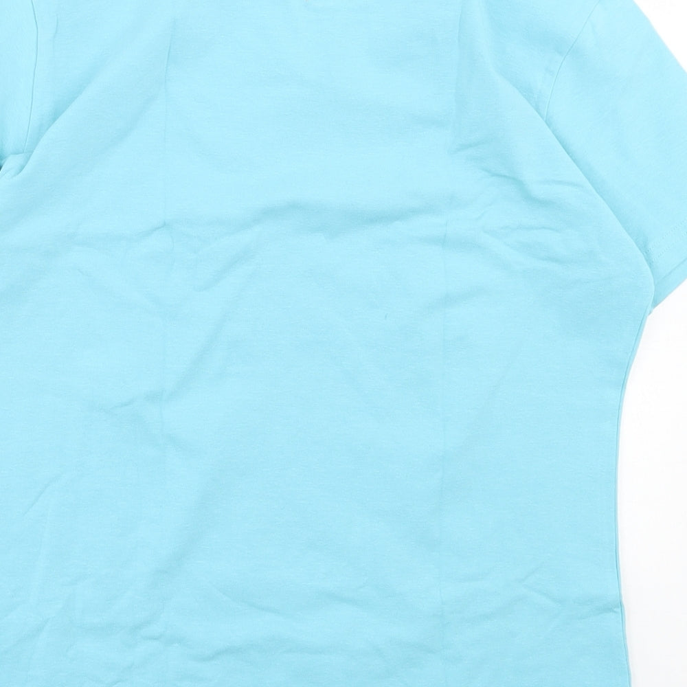 Henley Womens Blue Cotton Basic T-Shirt Size XL Crew Neck - Brooklyn