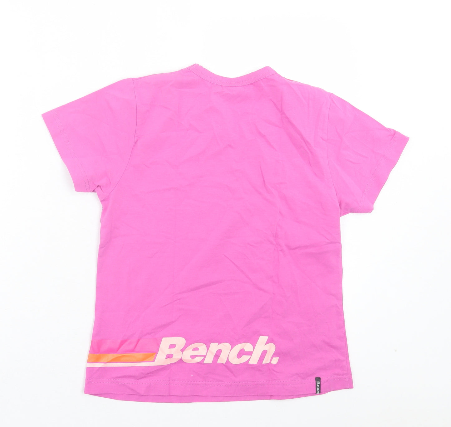 Bench Womens Purple Cotton Basic T-Shirt Size L Crew Neck