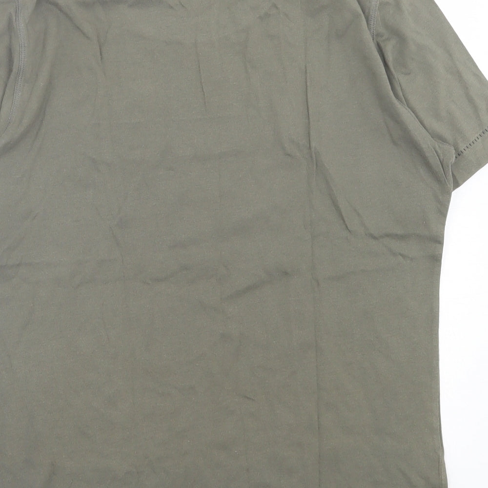 Diesel Womens Green Cotton Basic T-Shirt Size XL Crew Neck