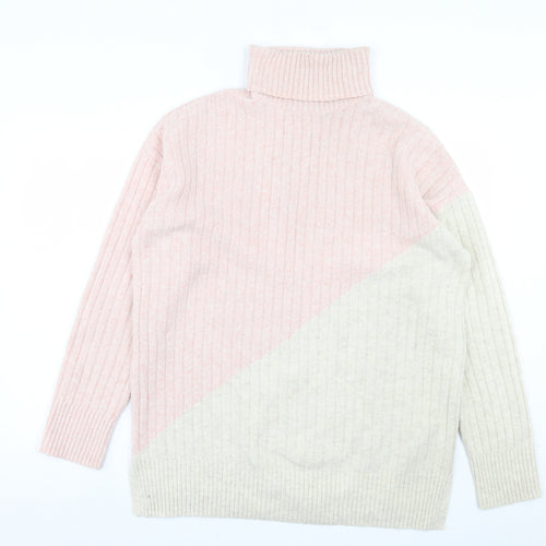 F&F Womens Pink Roll Neck Acrylic Pullover Jumper Size 16